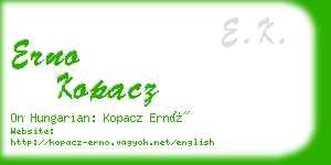 erno kopacz business card